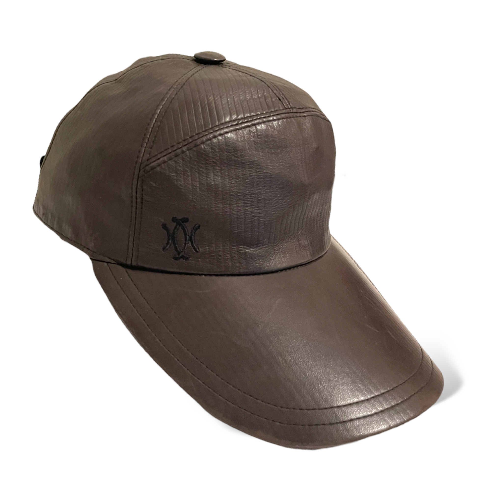 HERMÈS Vintage Dark Brown Lambskin Leather H Cap 🧢 |Size: 58|