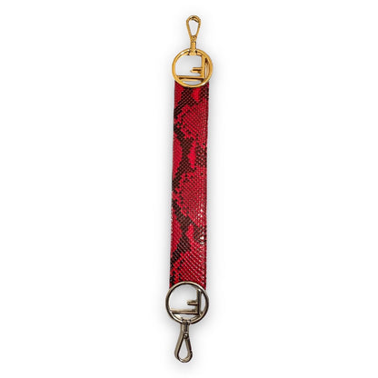 Fendi Red Snakeskin F Logo Bag Strap with Gold & Silver Hardware - photo 7 of 11