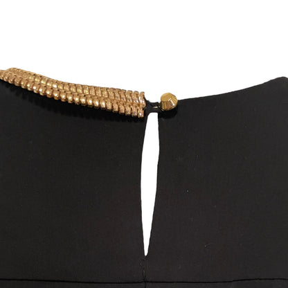 Rachel Roy Black Long Sleeve Dress/Top with Gold Neckline Accent & Pockets - photo 7 of 7