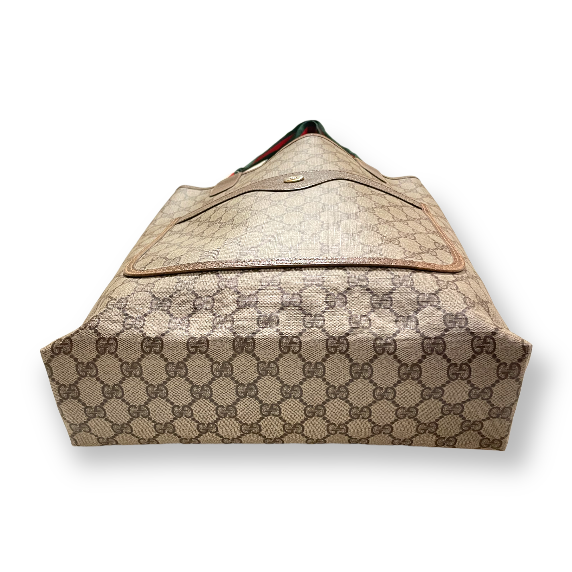 GUCCI GG Supreme Sherry Line Web Vertical Tote