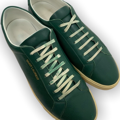 Men’s Saint Laurent Low Top Green Leather Sneakers - main product photo