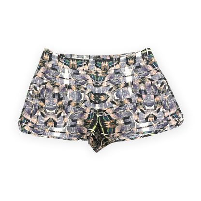 Intermix Purple Printed 100% Silk Shorts - main product photo