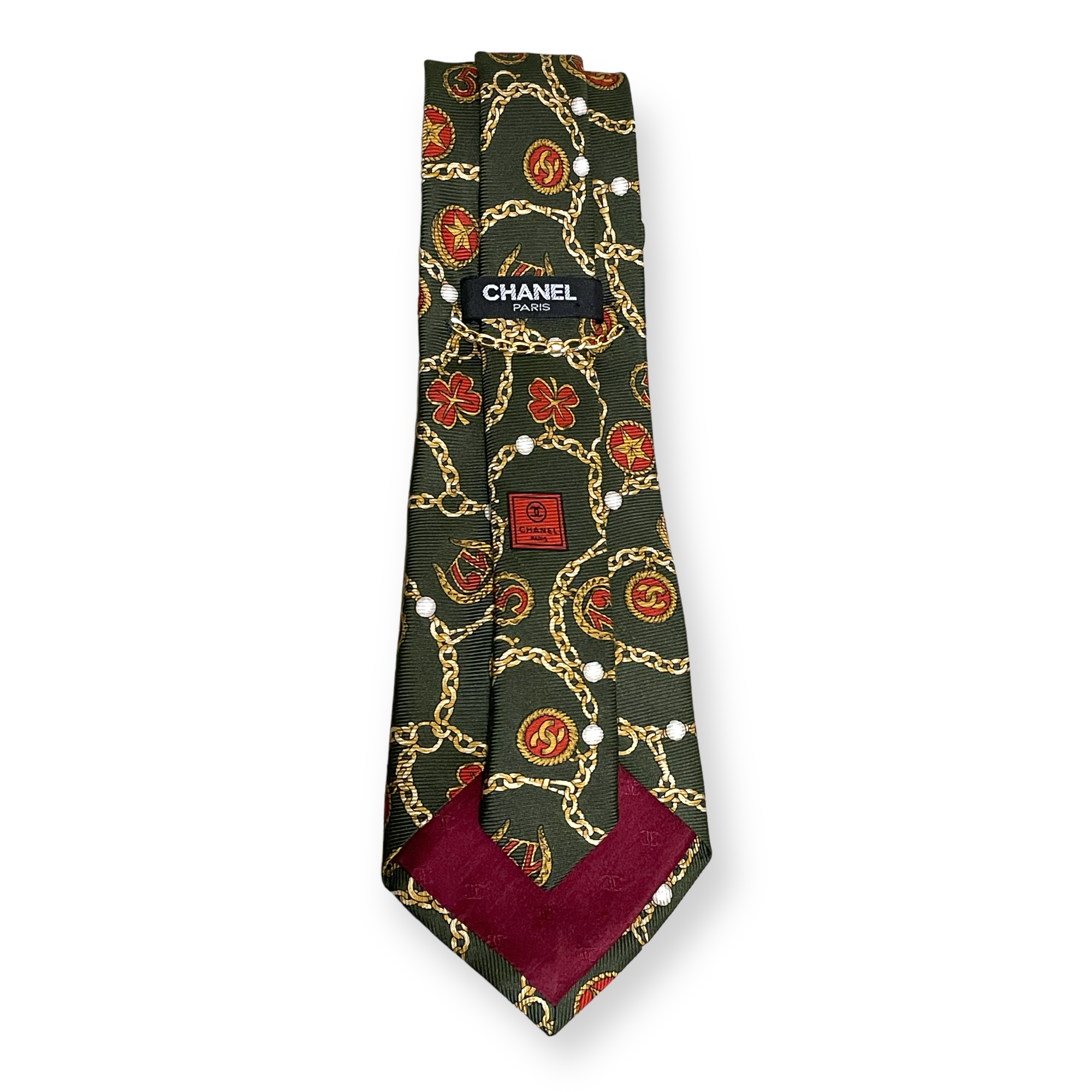 Men’s Vintage CHANEL Silk Tie in iconic CC logo & Symbols Pattern