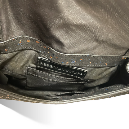 Rebecca Minkoff Black Hardware & Suede Crossbody Bag with Cobalt Blue & Rose Gold Splatter - photo 9 of 11