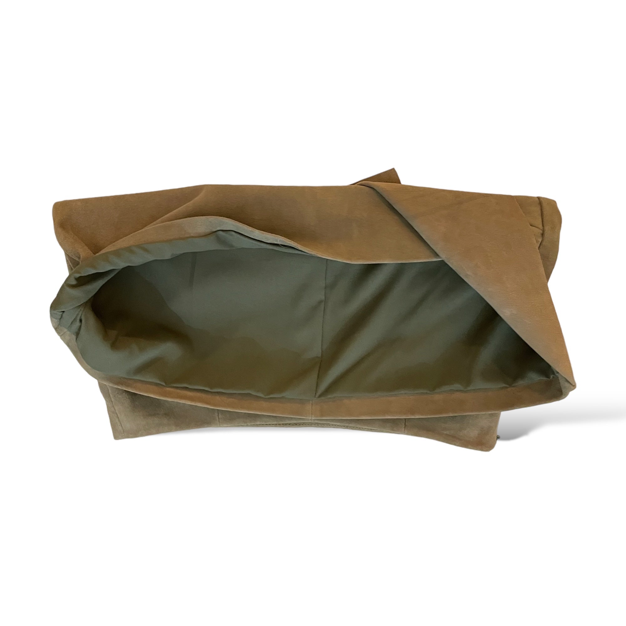 BA&SH Goat Leather Olive Green Mini Skirt |Size: Small|