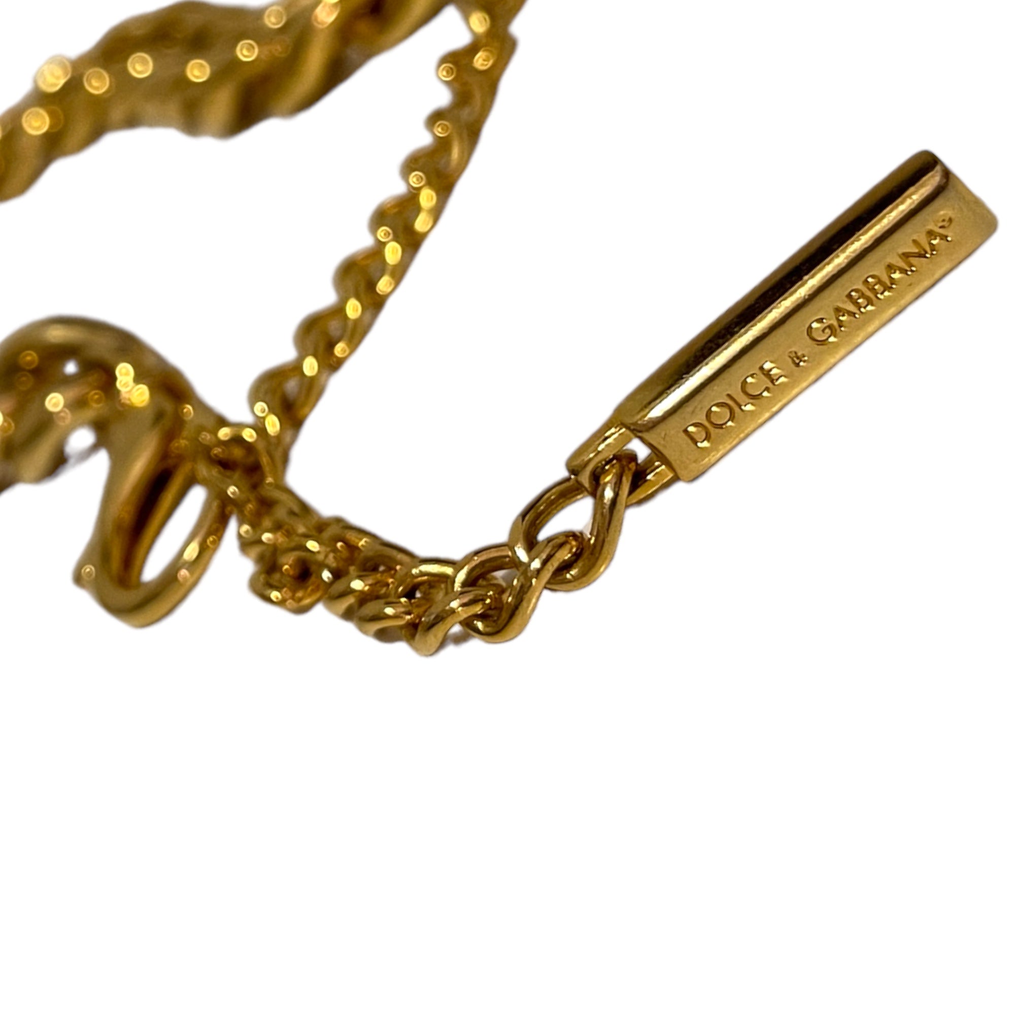 DOLCE & GABBANA Gold-Tone Miami Cuban Chain Belt |Size: 39”|