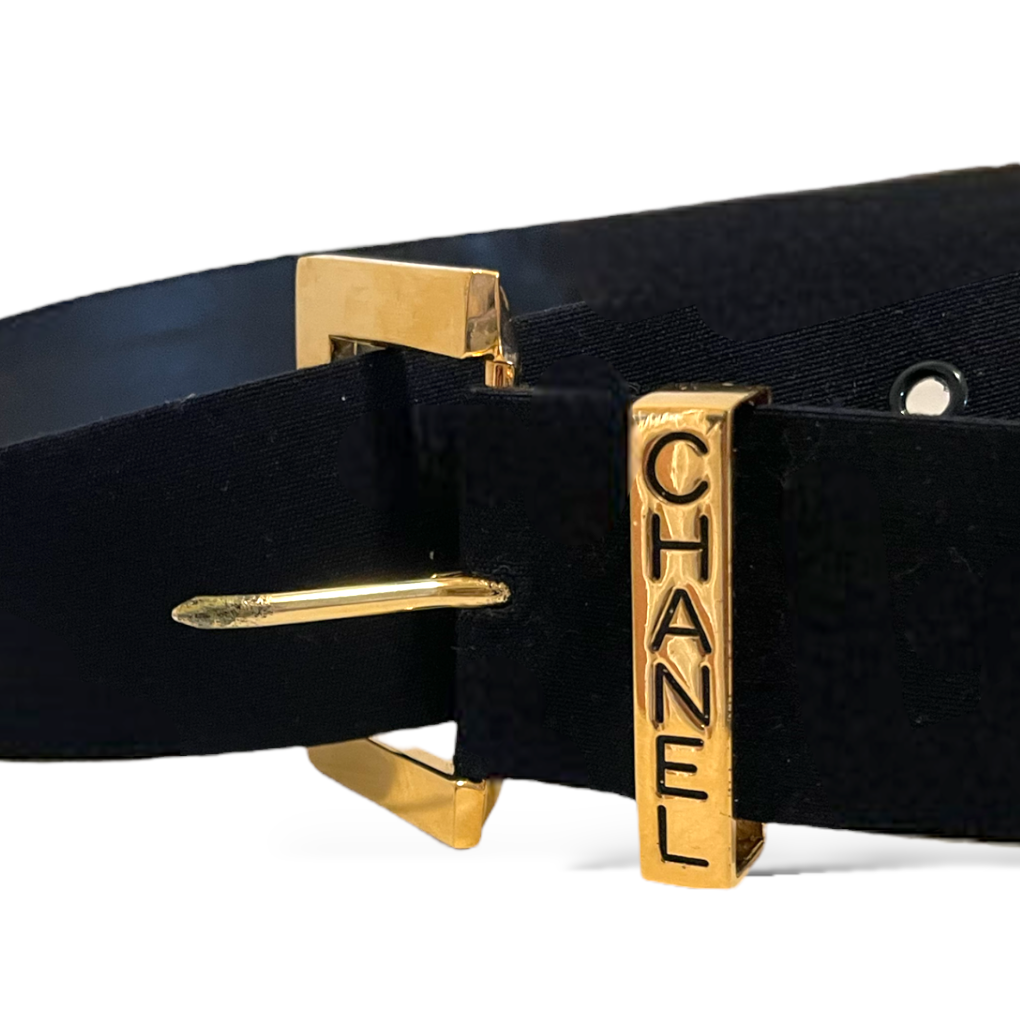 CHANEL Vintage CC Logo Fabric Belt Circa Spring 99’