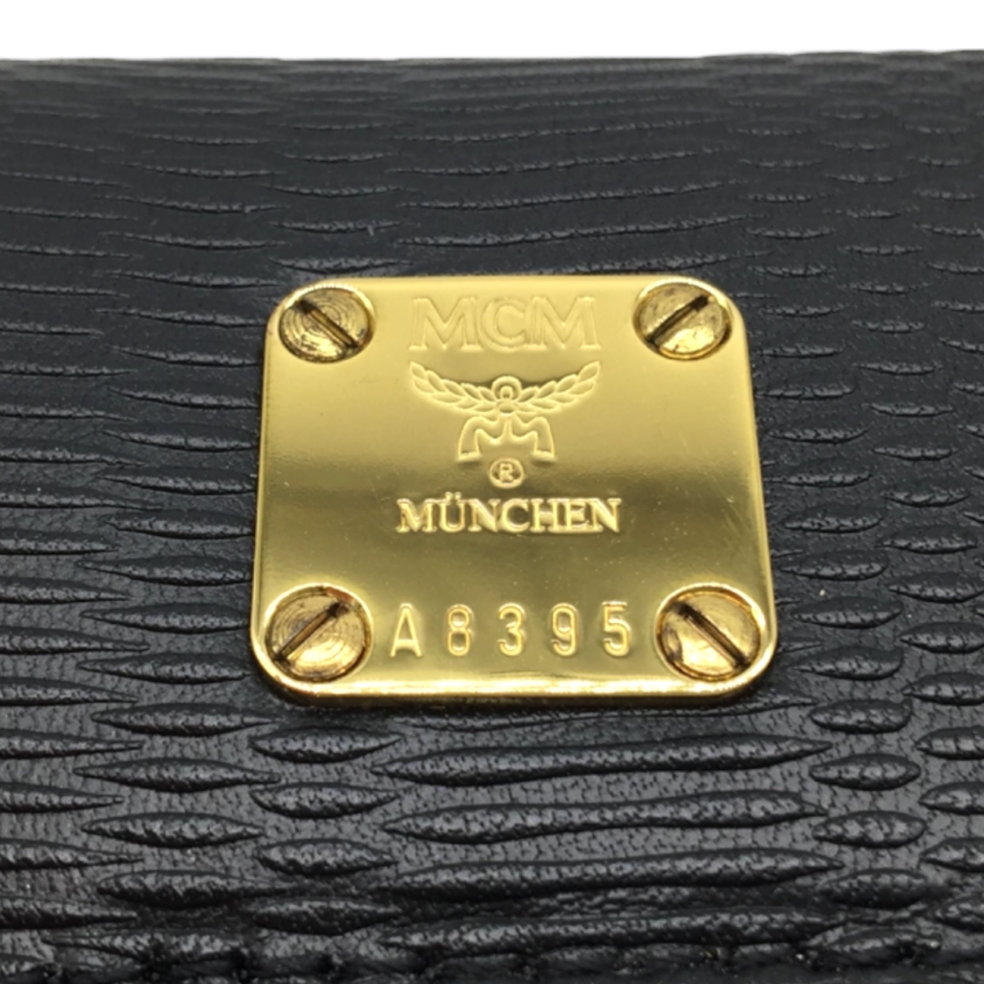 MCM Black Leather Key Holder