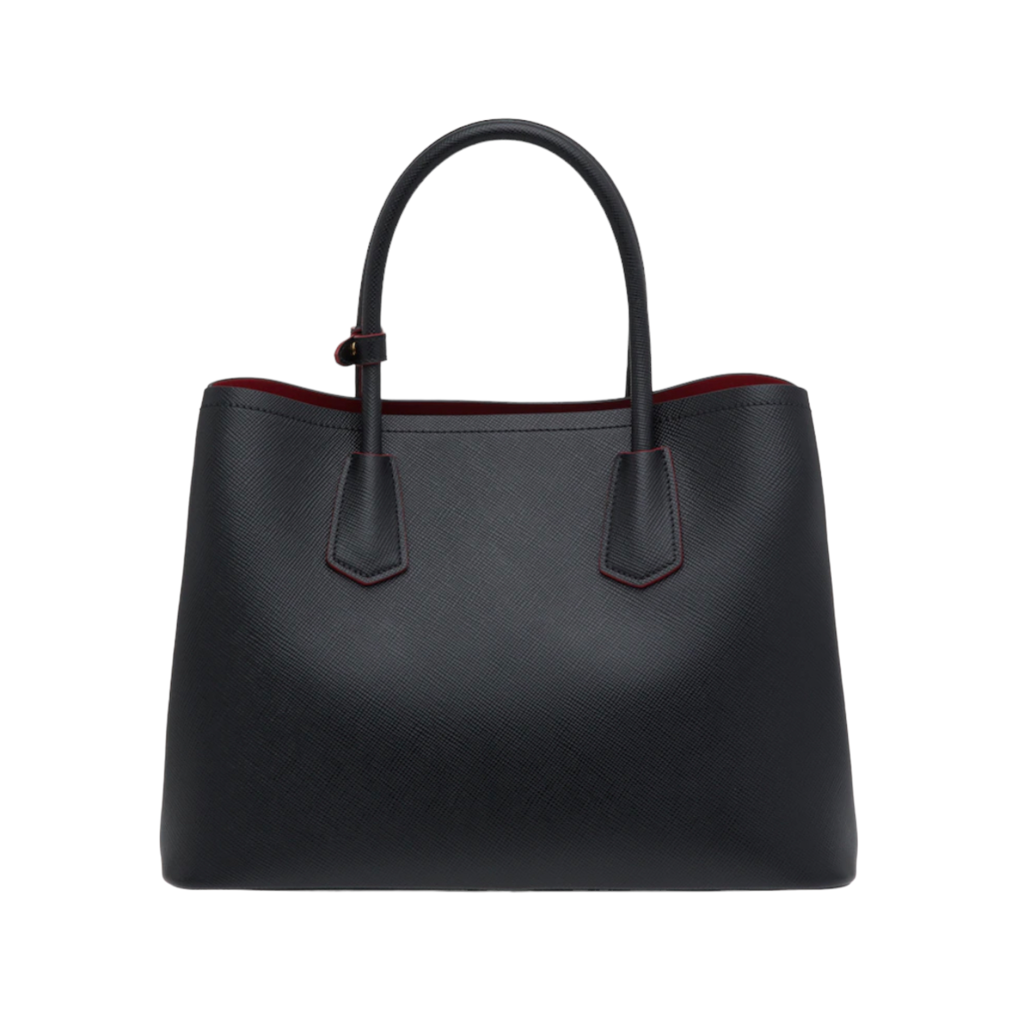 Black Fiery Red Saffiano Leather Double Prada Bag (SOLD OUT IN STORES)