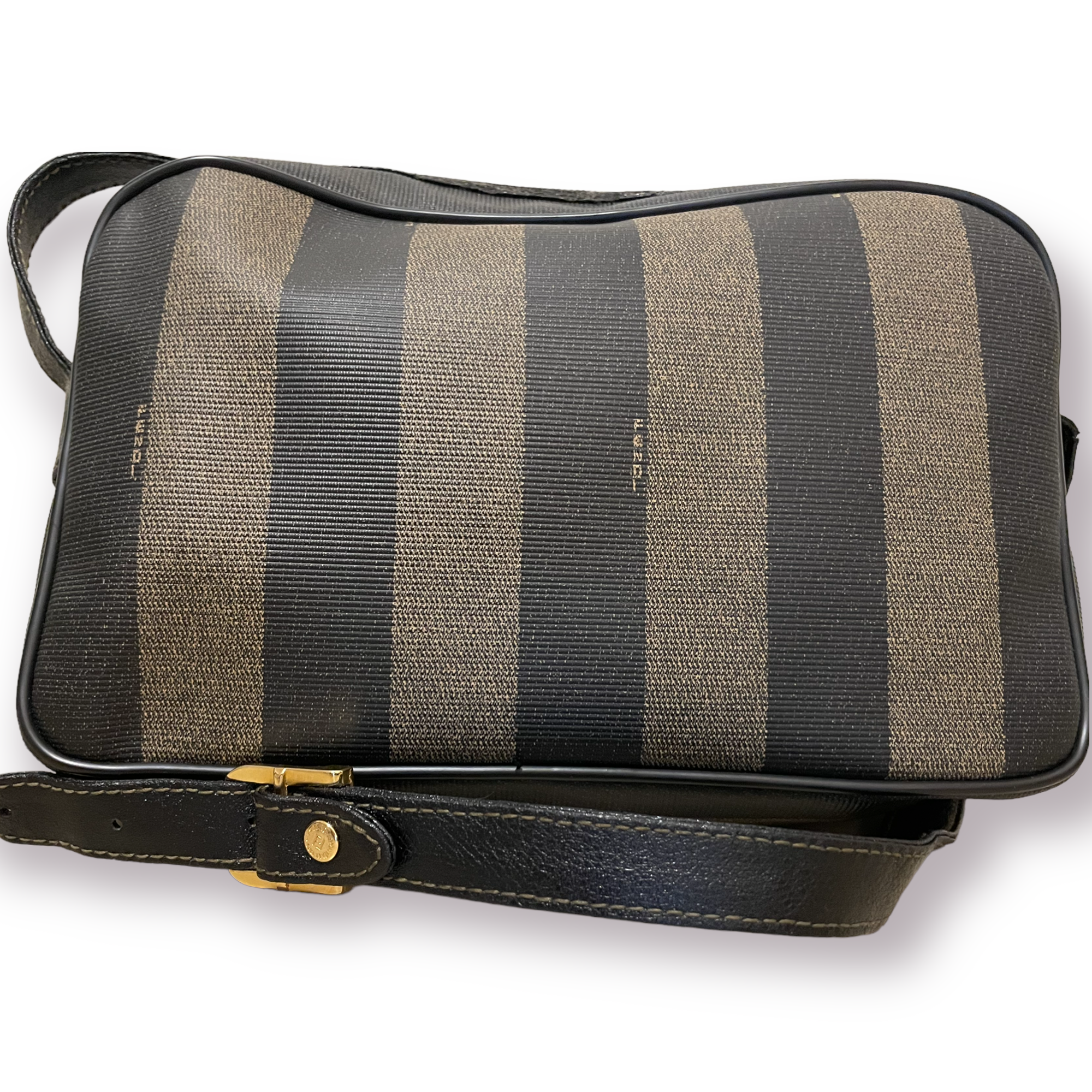 Vintage FENDI Penguin Striped Crossbody/Shoulder Bag