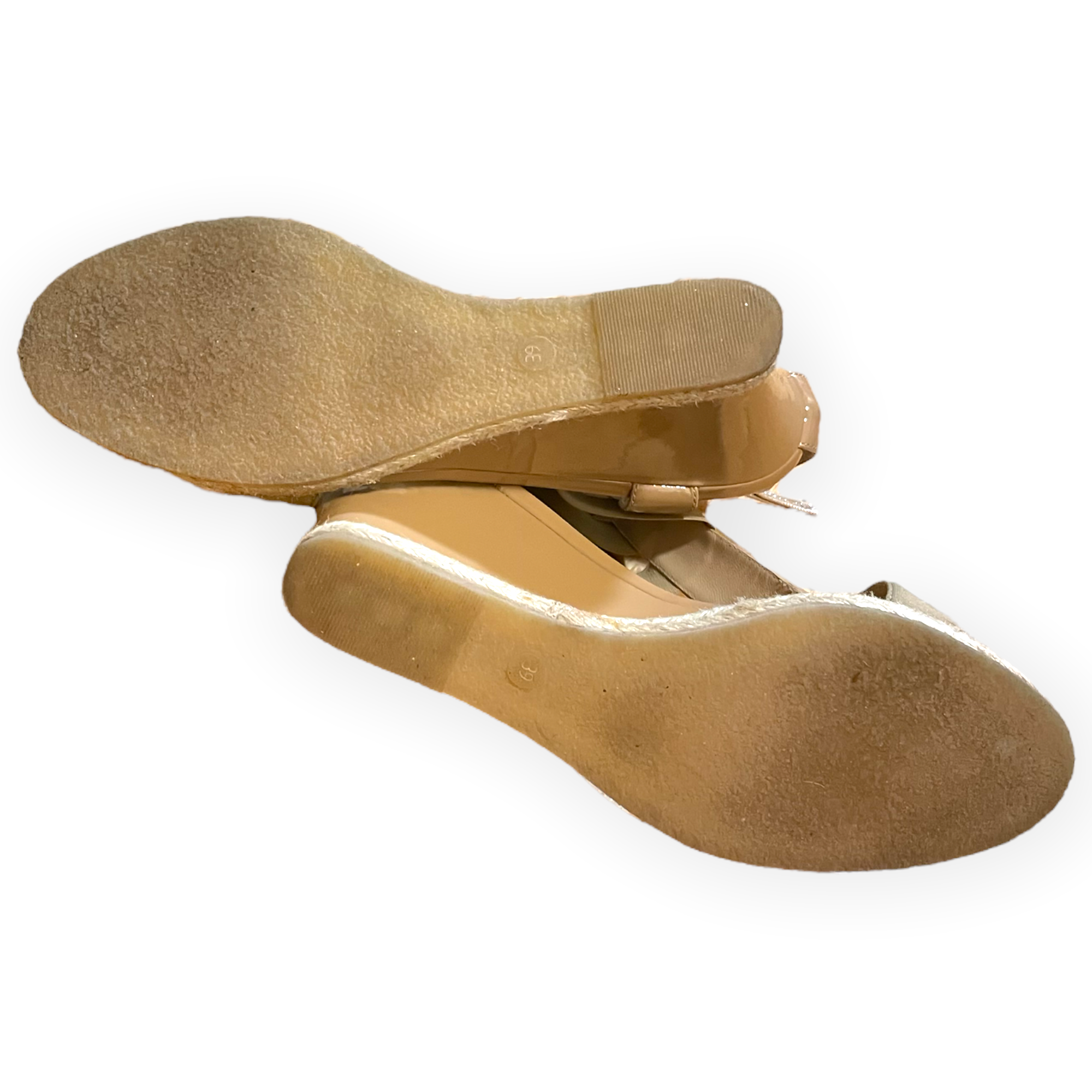 Vintage FENDI T-Strap Espadrille Wedge Sandal