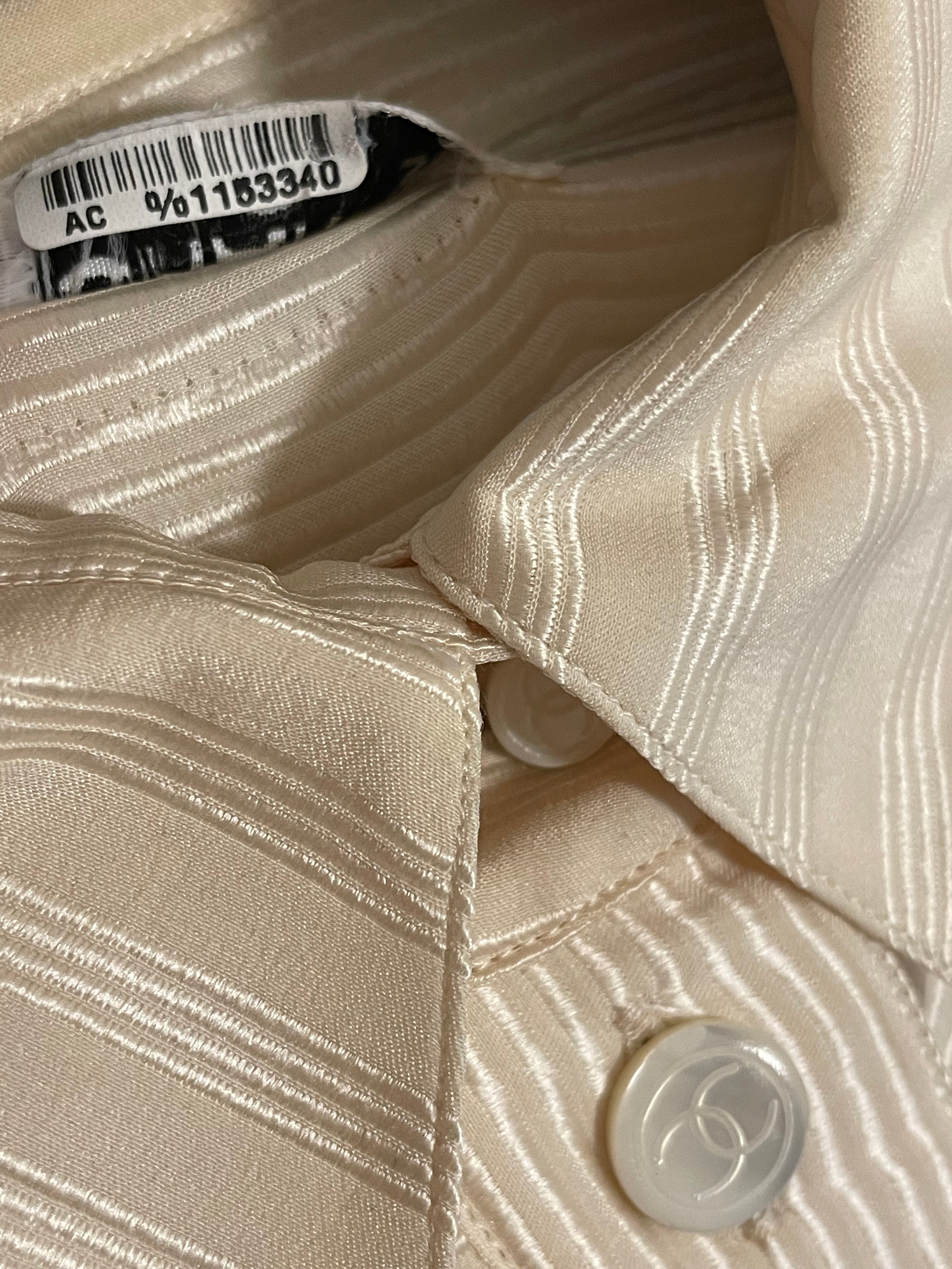 VINTAGE CHANEL  Women’s Tuxedo Button Down with French Cuffs