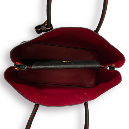 Black Fiery Red Saffiano Leather Double Prada Bag (Sold Out IN Stores) - photo 10 of 17