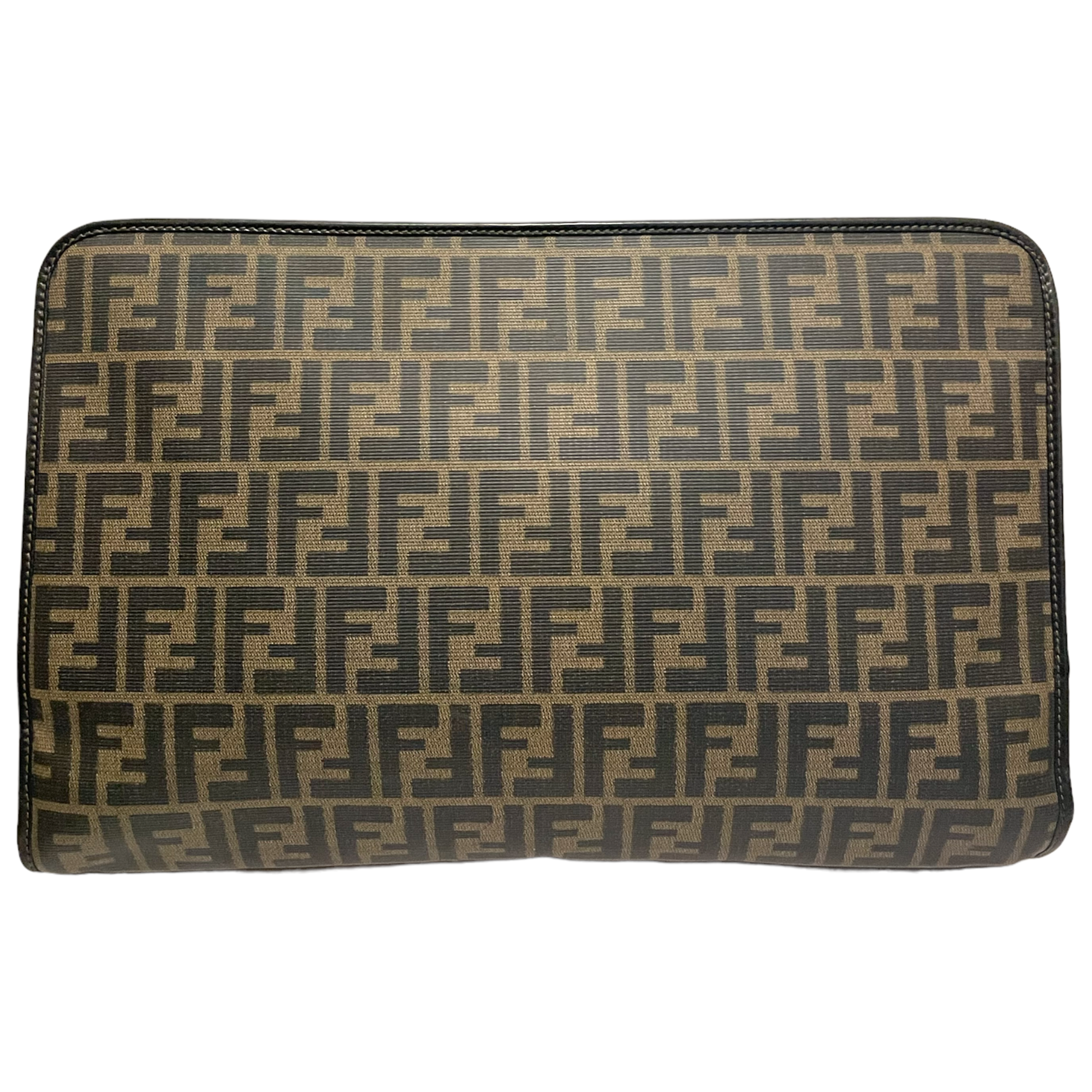 FENDI Vintage Classic Double FF Zucca Motif Print Portfolio Bag