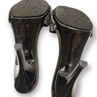 Christian Dior Monogram Trotter Mule Heels with Large Silver C & D Detail - photo 6 of 9