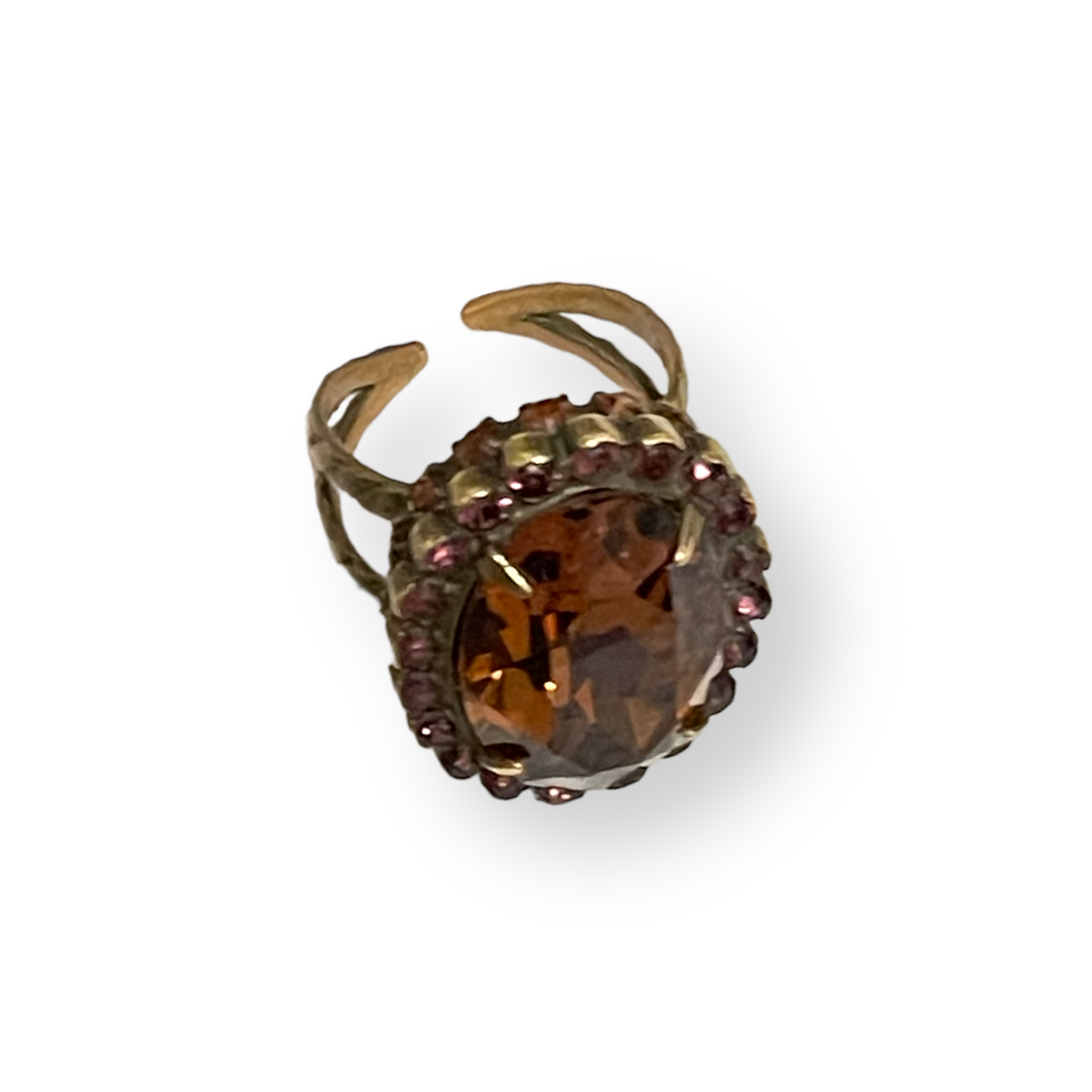 SORRELLI  Brown Quartz STUNNING Cocktail Adjustable Ring