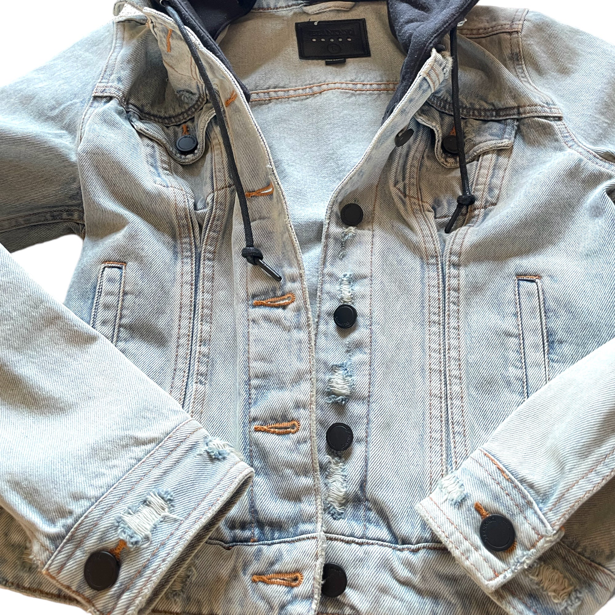 BLANKNYC Hooded Light Wash Fitted Denim Jacket |Size:Small |