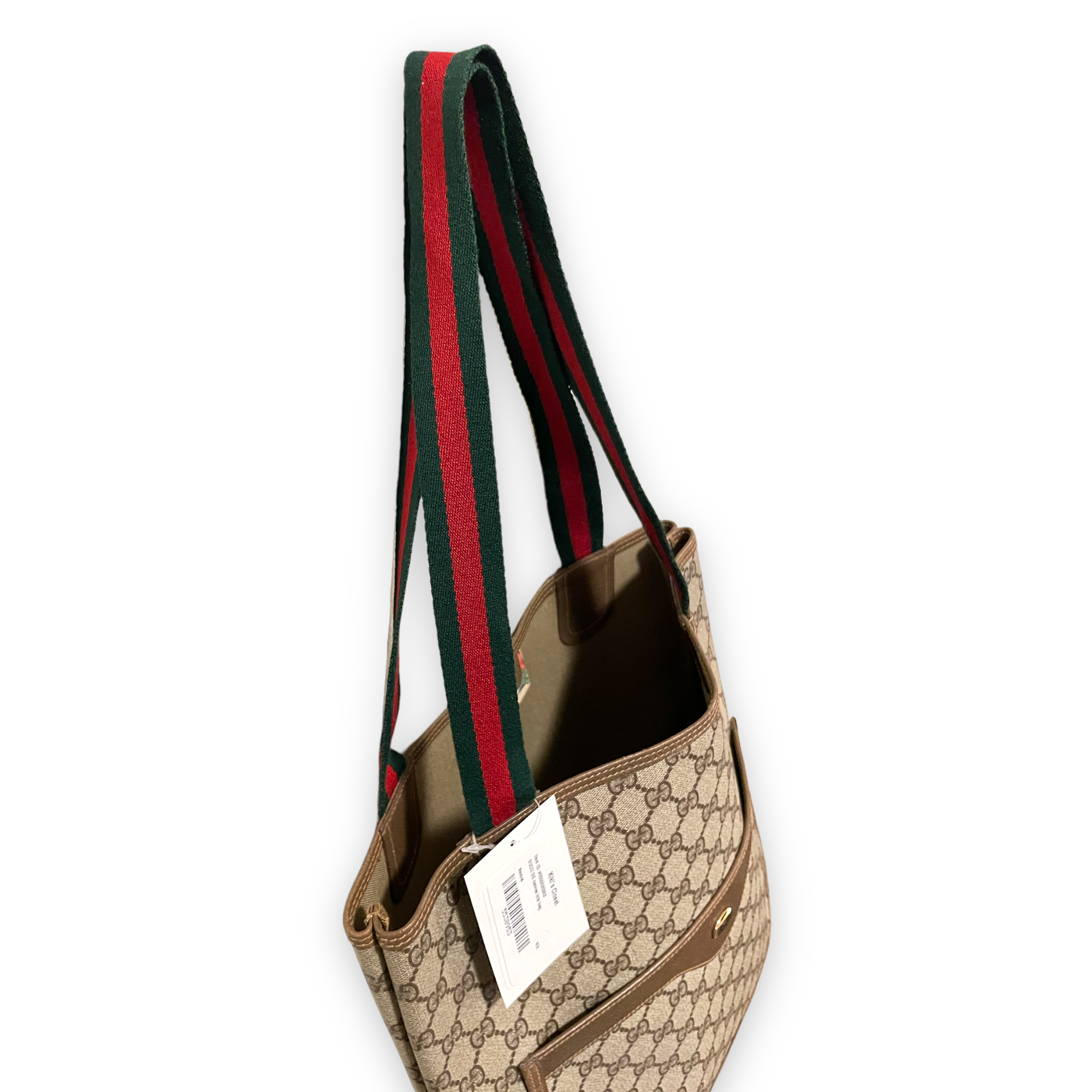 GUCCI GG Supreme Sherry Line Web Vertical Tote