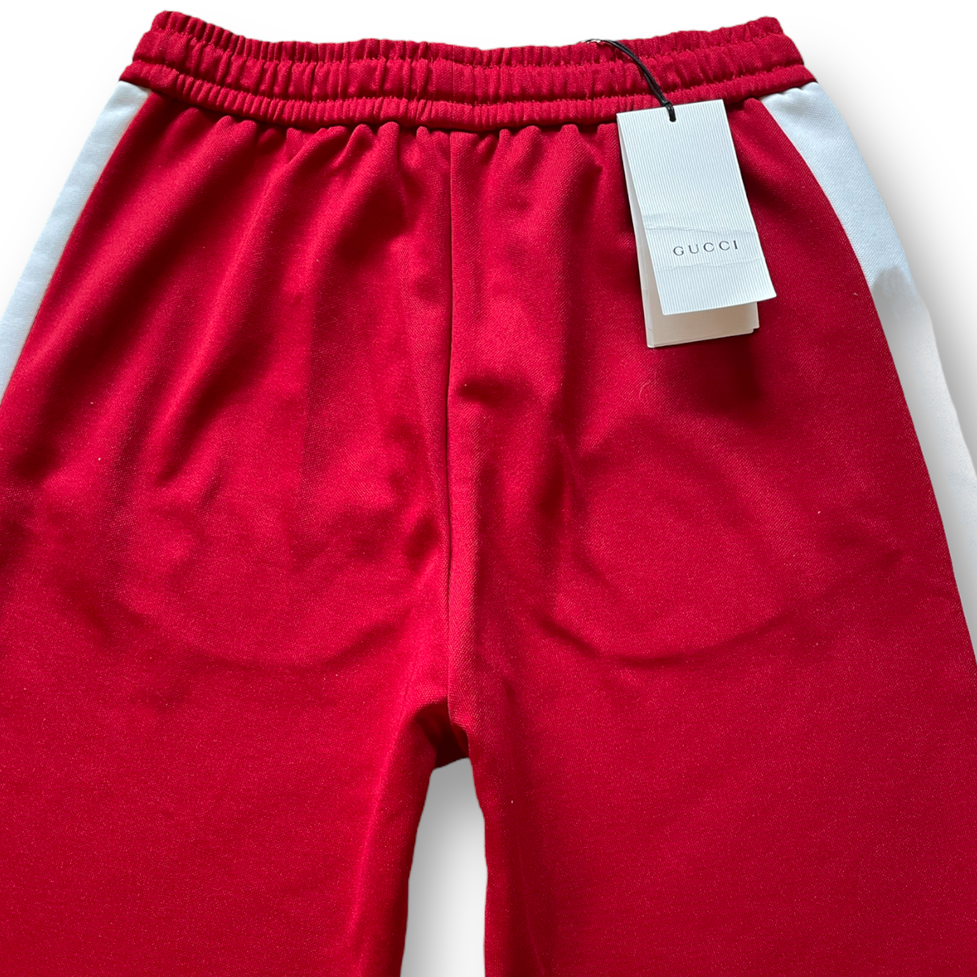 GUCCI Red & White GG Logo Drawstring Sweatpants |Size:Small|