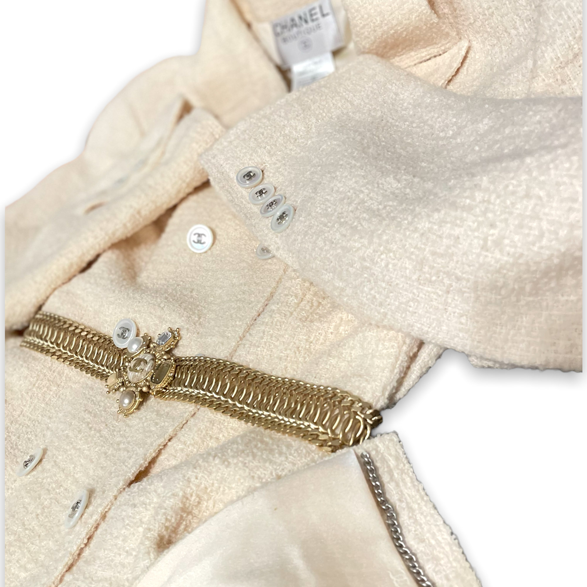 Vintage CHANEL Cream Tweed Blazer