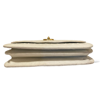 Gucci Bone White Ostrich Top Handle with Gold Turn Lock Clasp Circa 1950's - photo 11 of 11