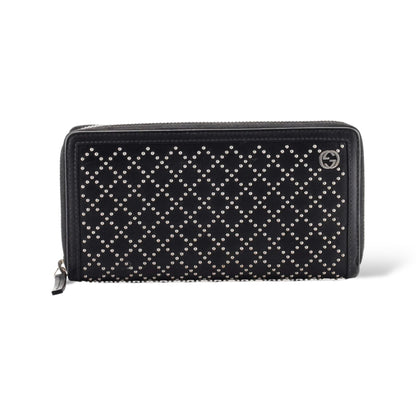 Gucci Interlocking GG Zip Around Wallet Diamante Studded Leather Long - main product photo