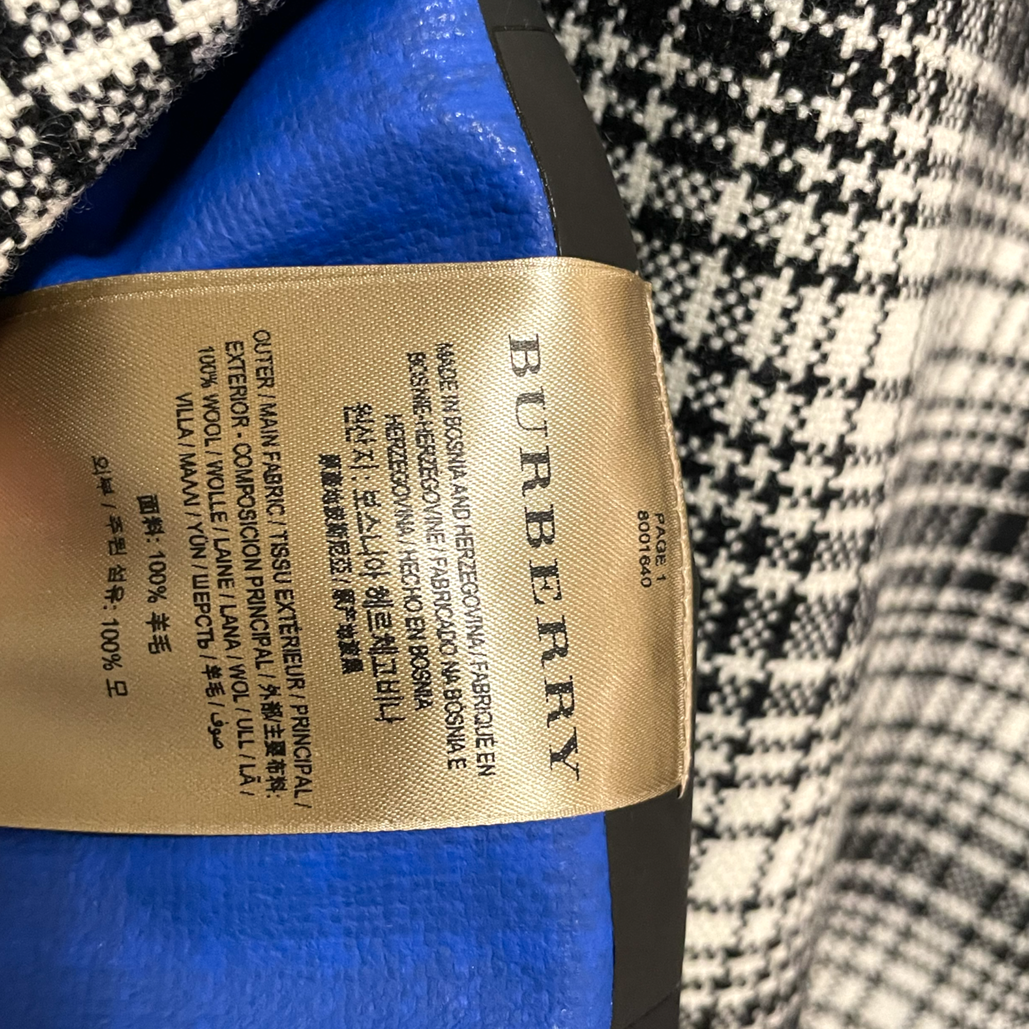 Burberry London England Wool Jacket With Cobalt Blue Lining 40EU