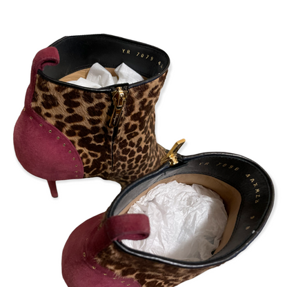 Salvatore Ferragamo Calf Hair Animal Print Ankle Booties - photo 2 of 9