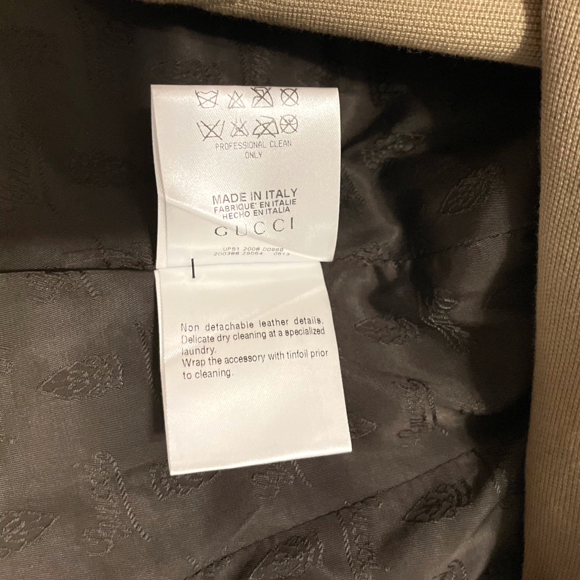 GUCCI Military Inspired Beige Canvas Jacket with Horse-bit Motif Accents |Size: 42|