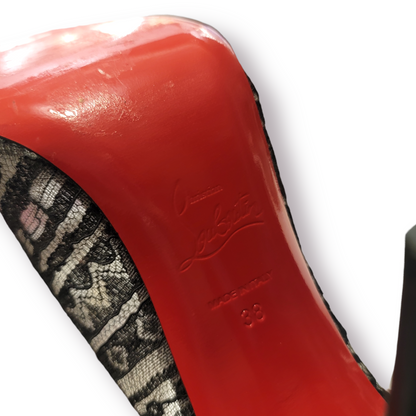 Christian Louboutin Black Dorissima Lace 100 Dentelle Pumps - photo 3 of 14