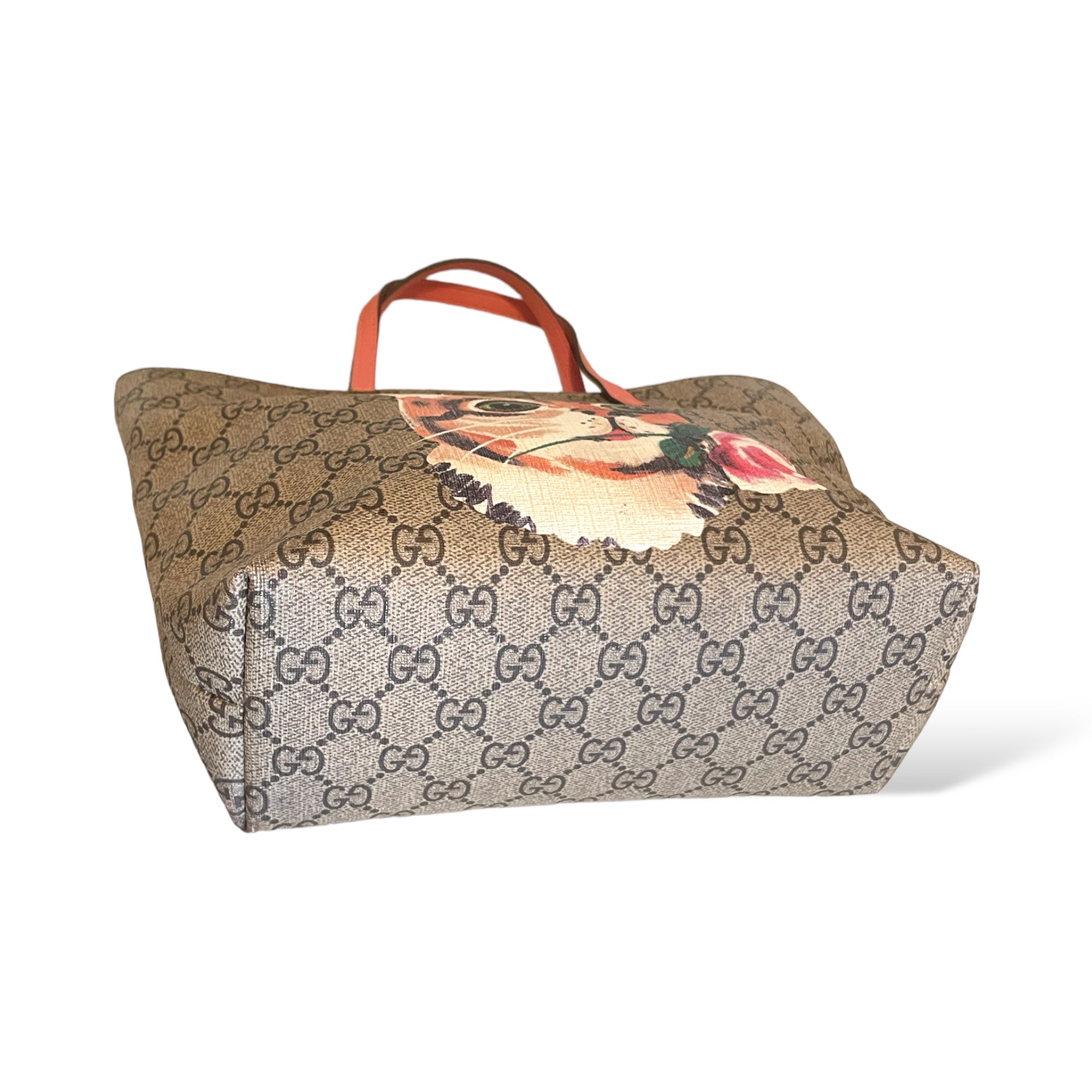 GUCCI Children's top-handle Cat GG Motif Monogram tote bag