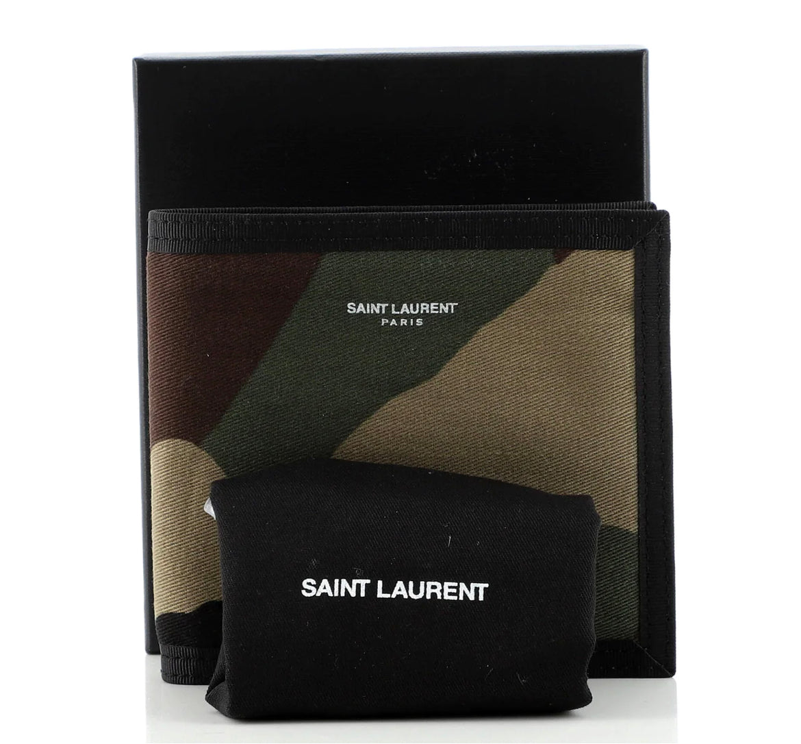 Saint Laurent Men's Classic Bifold Wallet Printed Canvas