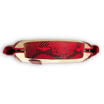 Fendi Red Snakeskin F Logo Bag Strap with Gold & Silver Hardware - photo 9 of 11