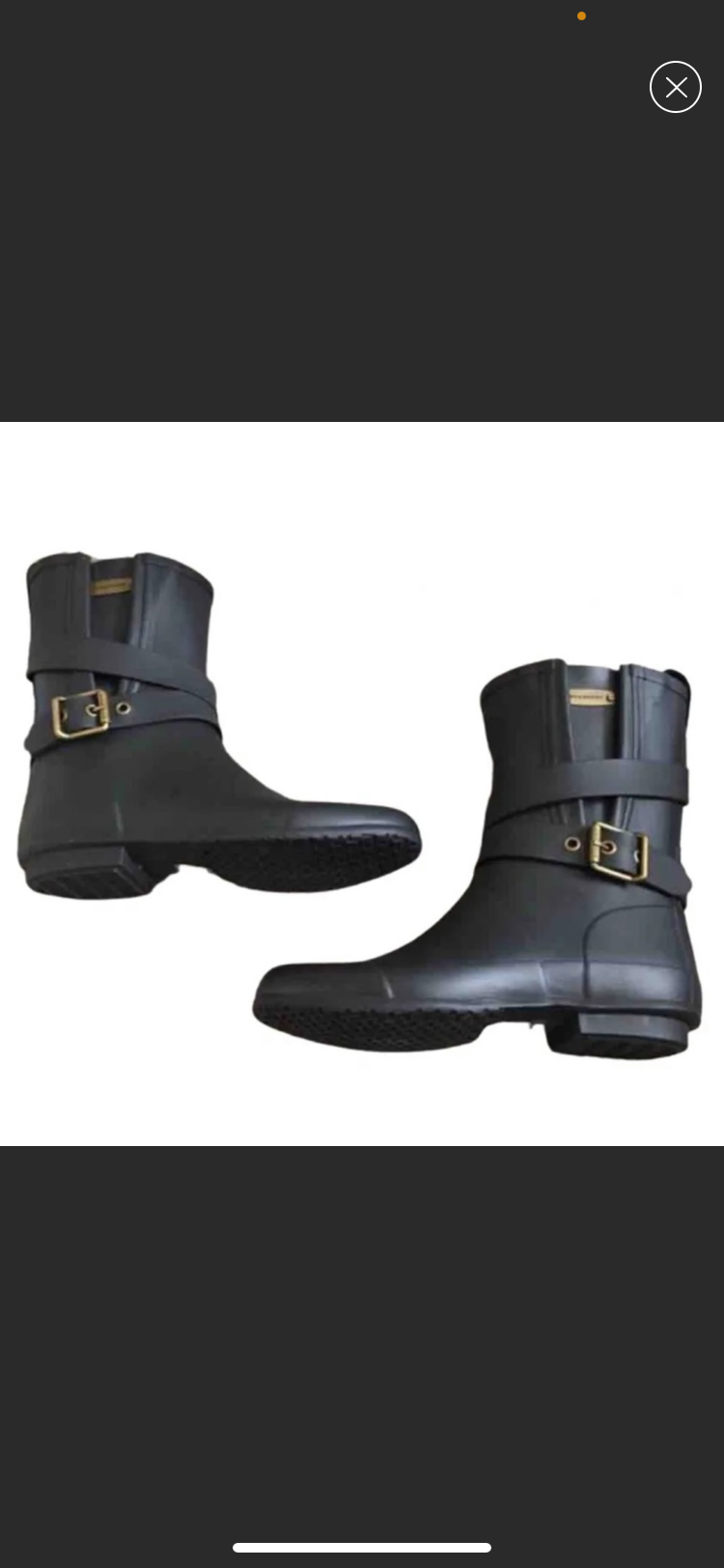 Burberry Black/Check Print Inside Rubber Buckle Rain Boots/Booties