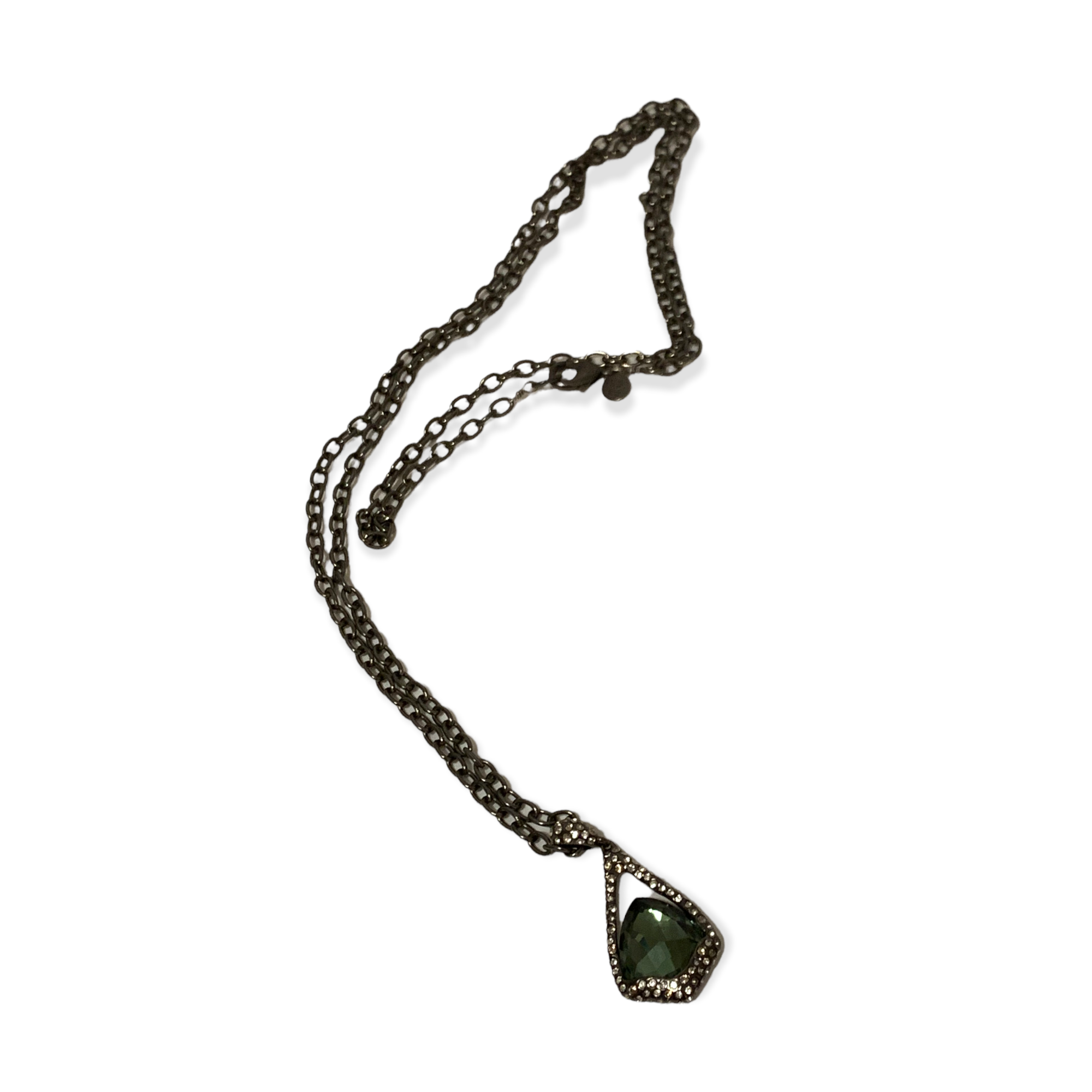 ALEXIS BITTAR Suspended Faceted Green Hematite Pendant Necklace