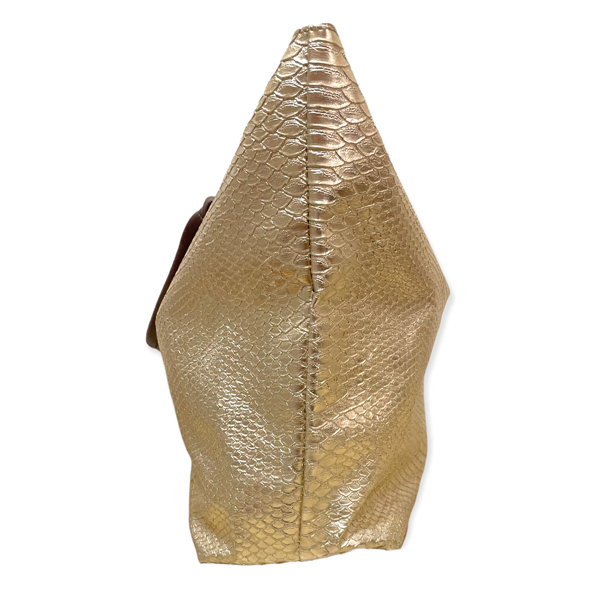 NEIMAN MARCUS Gold Python Embossed Tote