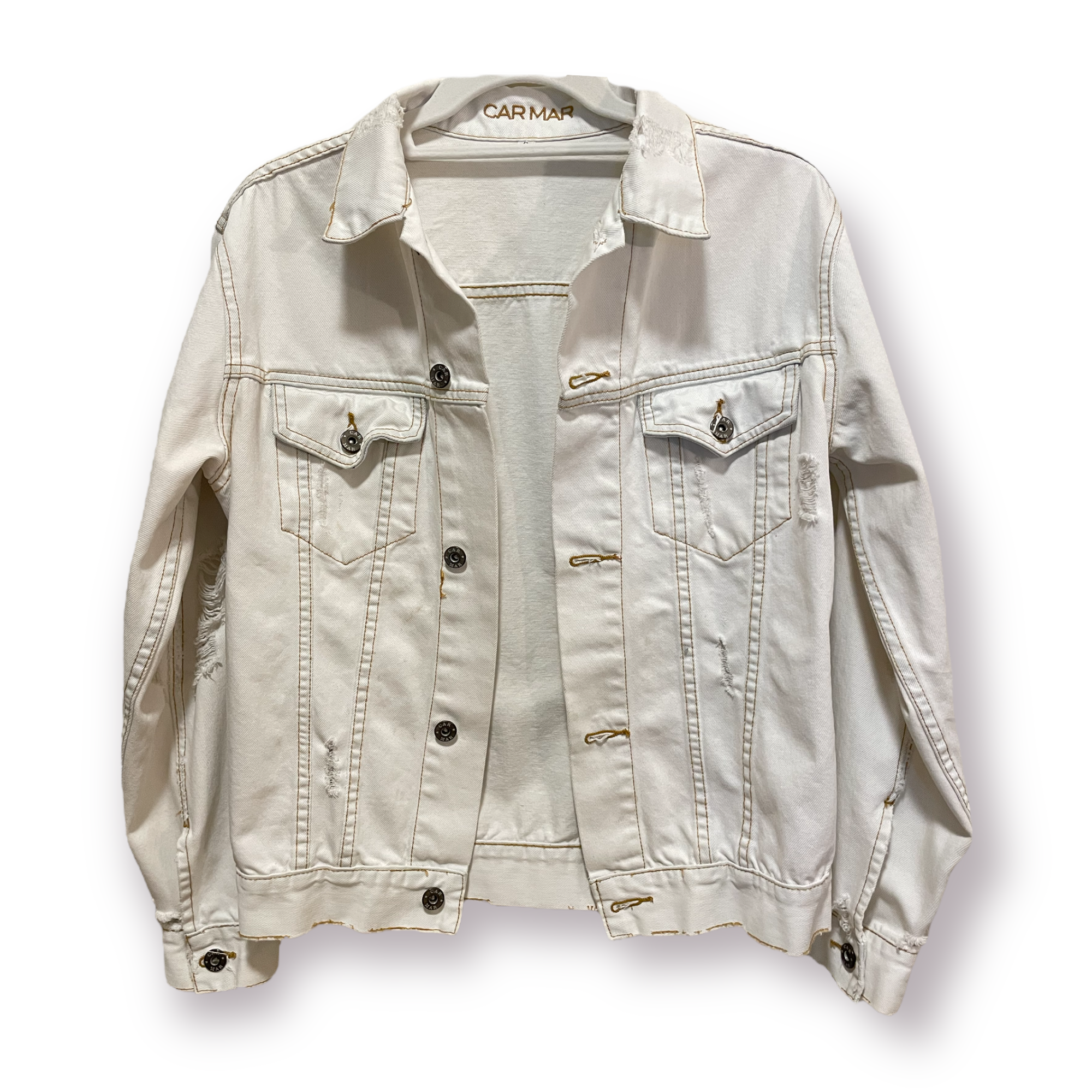 CARMAR Light Denim Distressed Jacket |Size: Small|