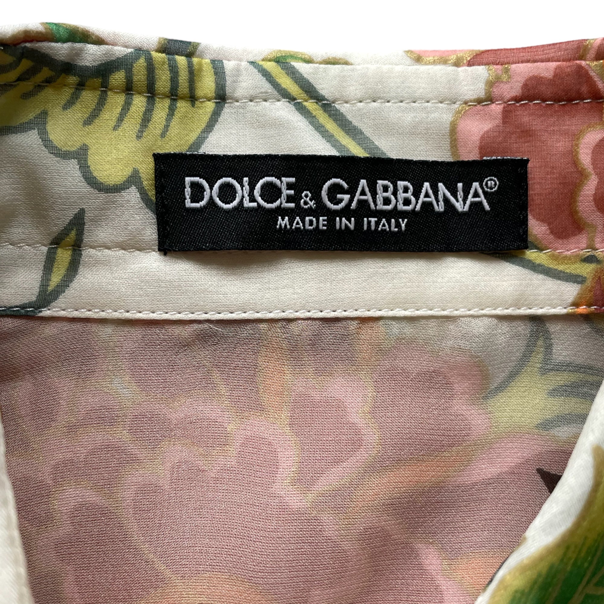 DOLCE & GABBANA Made in Italy Floral Silk Button Down Top