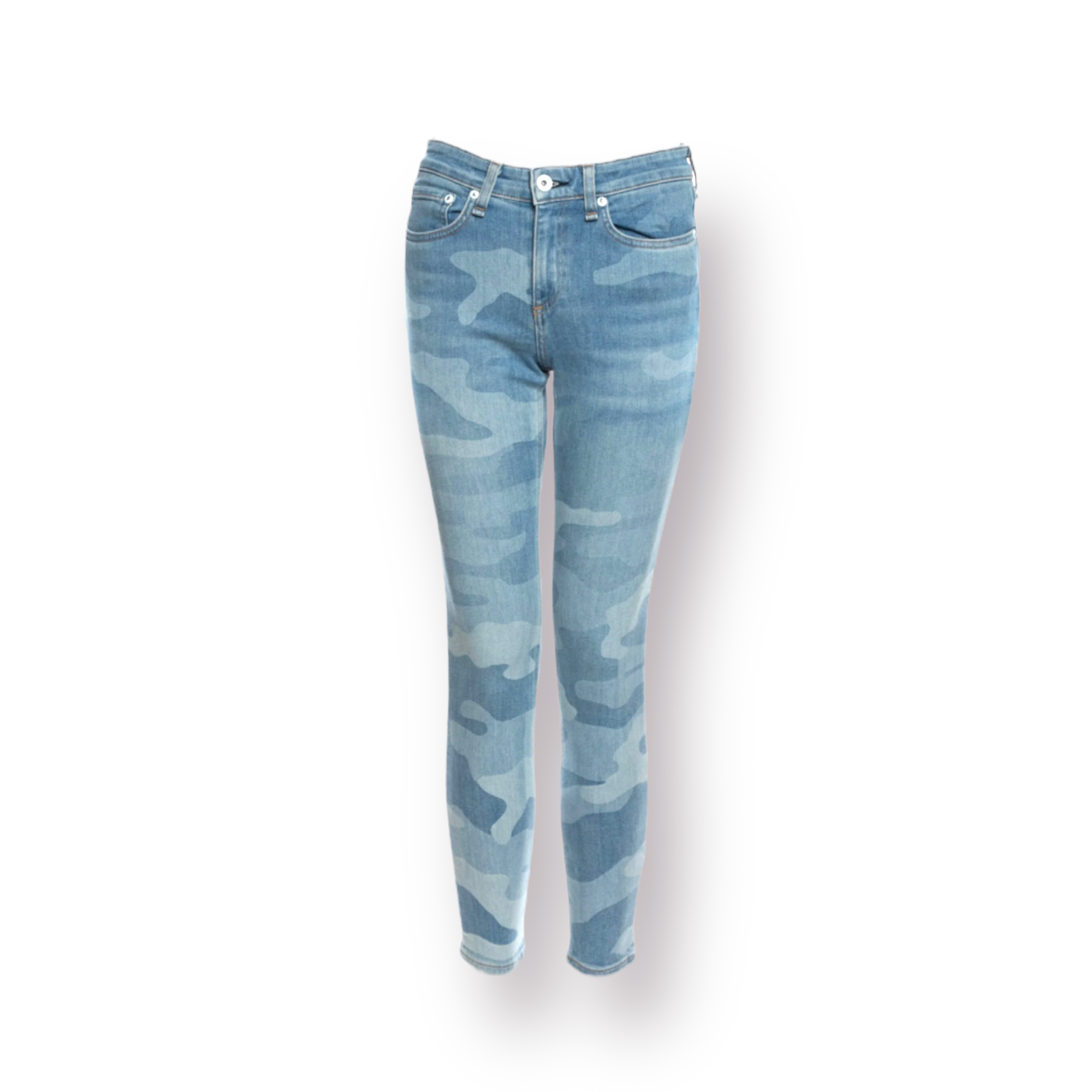 RAG & BONE Mid-Rise Light Denim Camouflage Jeans |Size: XS | US 25|
