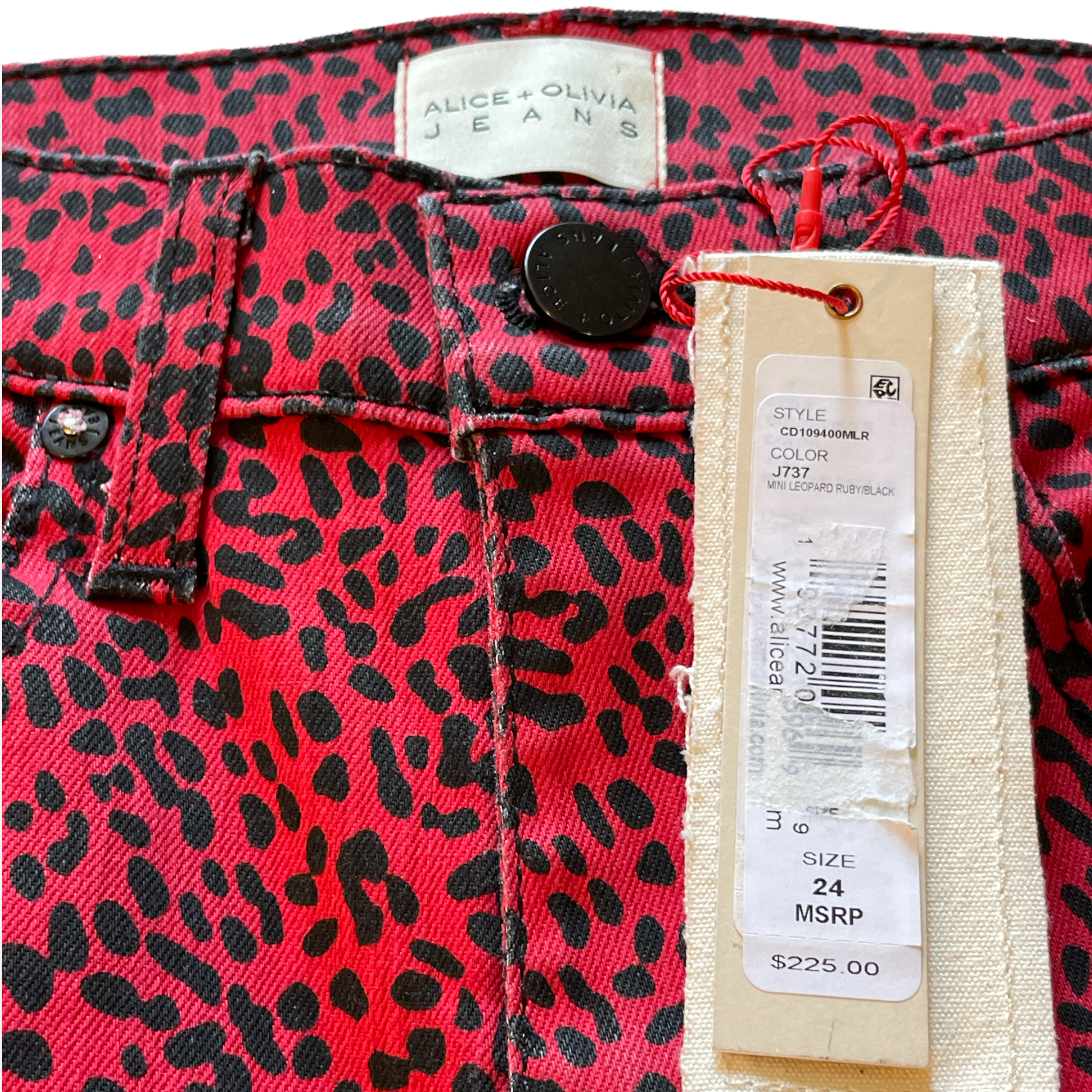 Alice + Olivia Ruby & Mini Black Leopard Print Pants w/ Tags |Size: XS | US 24|