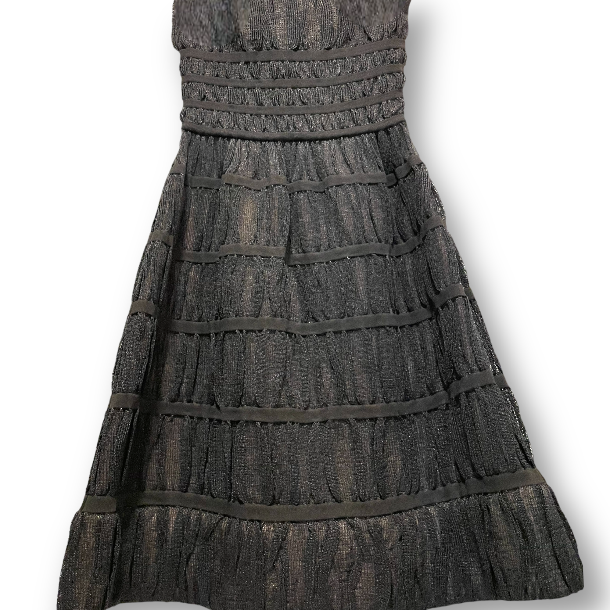 ALAÏA PARIS Black Knit Overlay Dress