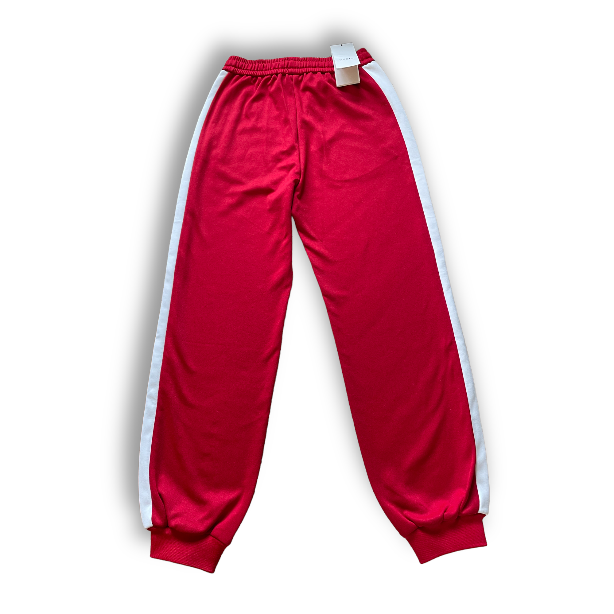 GUCCI Red & White GG Logo Drawstring Sweatpants |Size:Small|