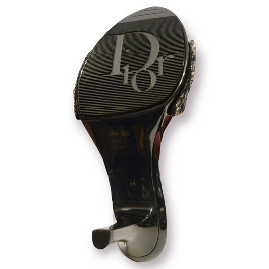 Christian Dior Monogram Trotter Mule Heels with Large Silver C & D Detail - photo 2 of 9