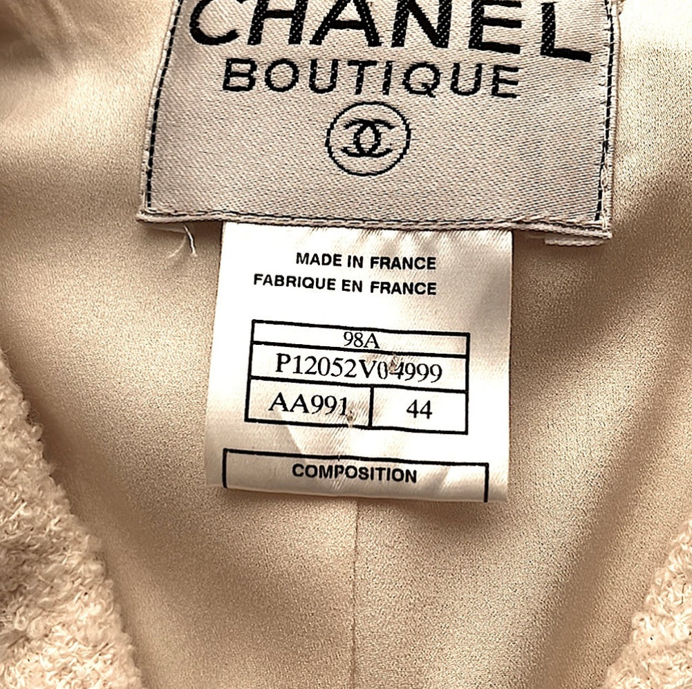 Vintage CHANEL Cream Tweed Blazer