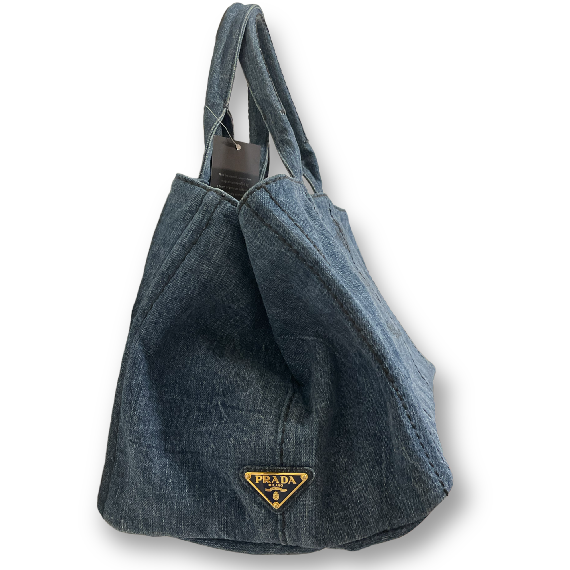 PRADA Canapa Denim Blue Tote Bag |Size: TU|