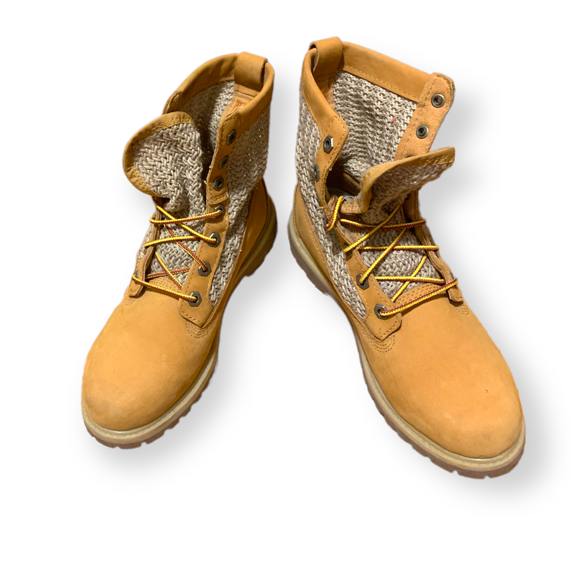 TIMBERLAND boots with Burlap Woven Accents