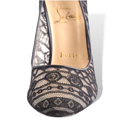 Christian Louboutin Black Dorissima Lace 100 Dentelle Pumps - photo 8 of 14