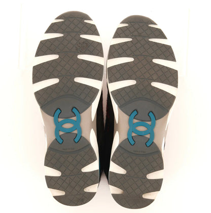 Chanel Women's CC Lace Up Sneakers Suede with Leather and Tweed - photo 2 of 5