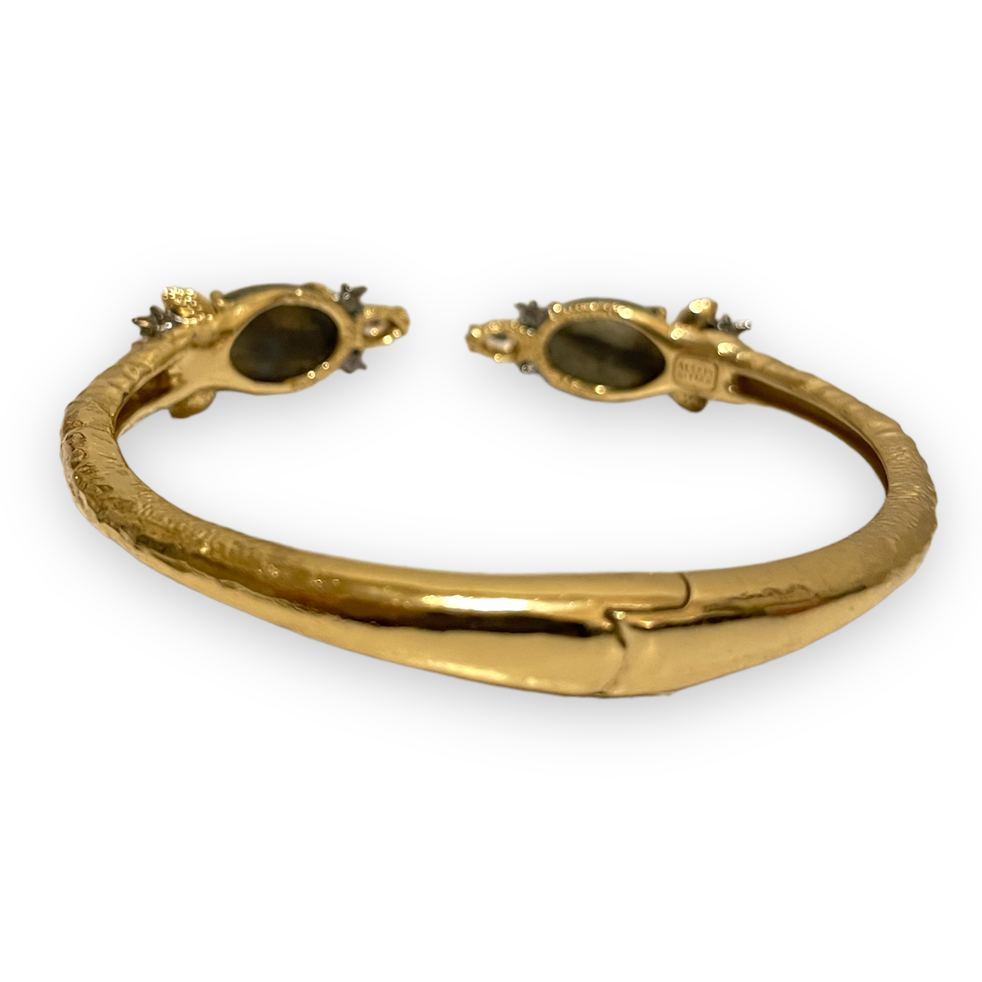 Alexis Bittar Crystal Elements Open Cuff 10K Gold Plated Bracelet