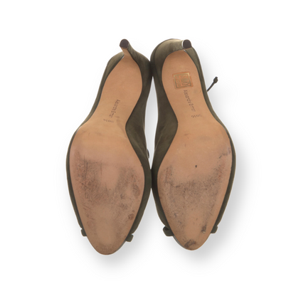 Alexandre Birman Olive Green Suede Cage Heels - photo 5 of 12
